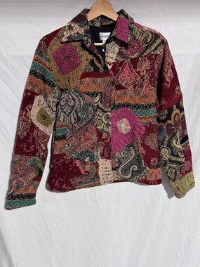Vintage Chico’s mixed media boho jacket Size 0 or US Small